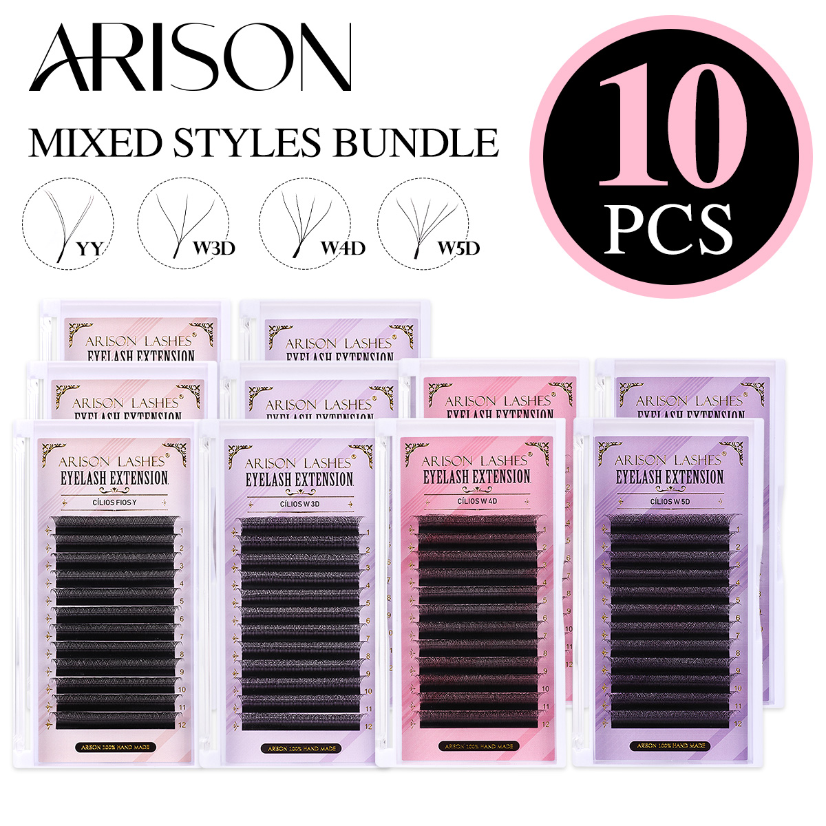 Eyelash Extension Volume Styles - ARISON 10 Boxes Volume Eyelashes Extensions
