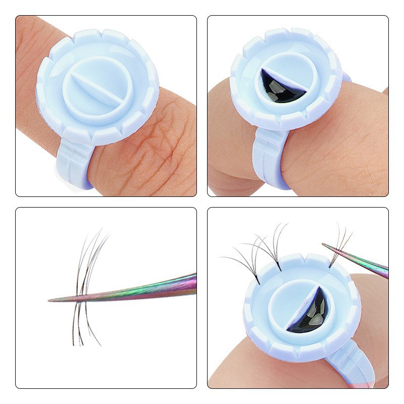 100Pcs Disposable Glue Ring Ho - Eyelash Extension Jakarta recension och pris