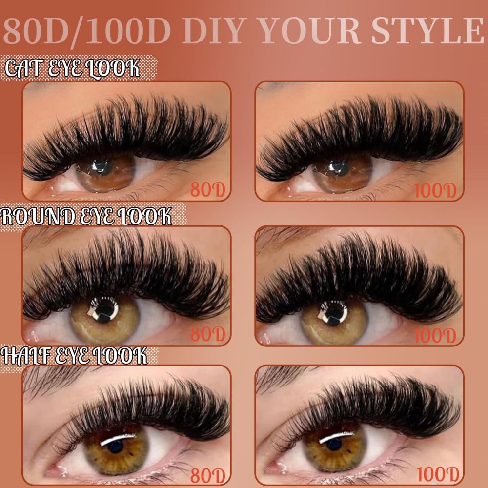 100D False Eyelashes Wispy Sty - Eyelash Extension Volume Styles recension och pris