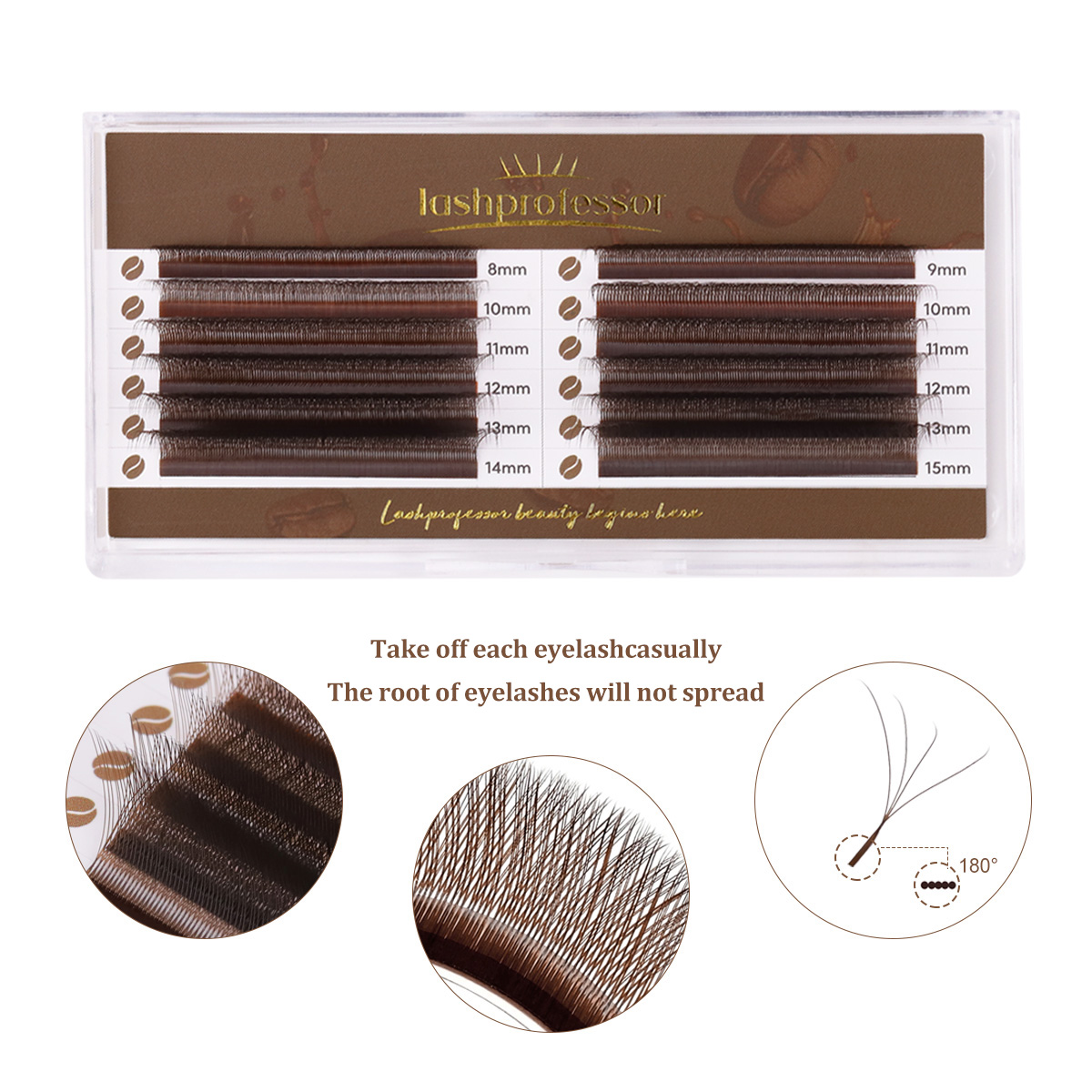 Lashprofessor Brown 4D W Shape - Eyelash Extension Volume Styles recension och pris